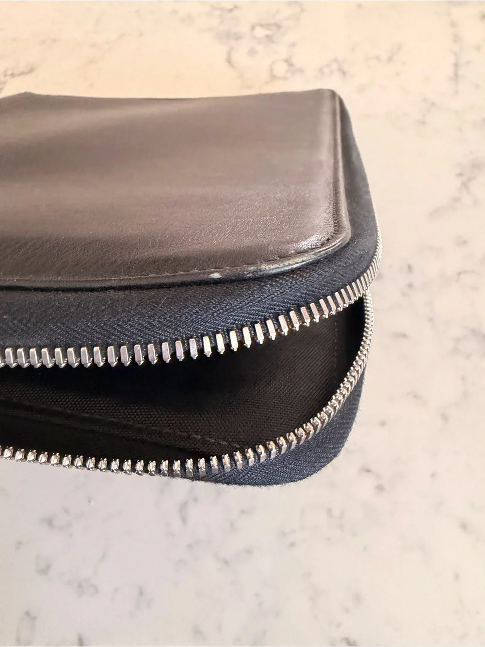 Coach Black Leather Zip Padfolio